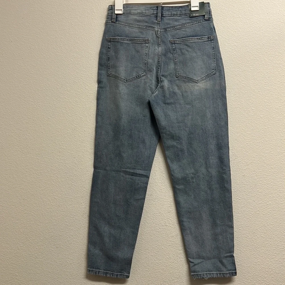 wild fable Distressed High-Rise Mom Jeans in Mid Blue - Picture 8 of 14